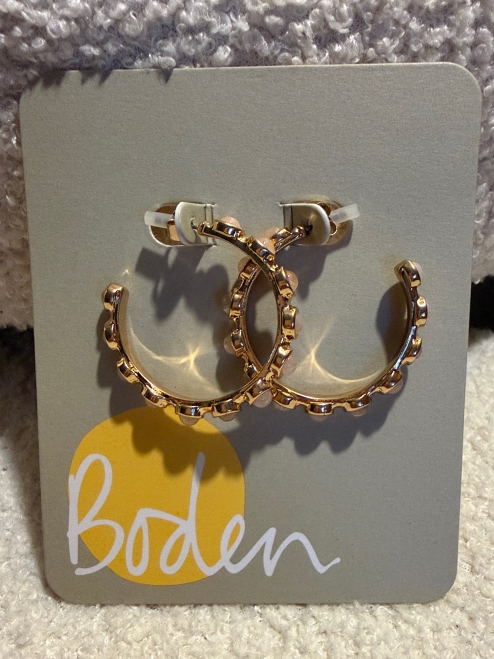 Boden Gold-Tone Studded Hoop Earrings